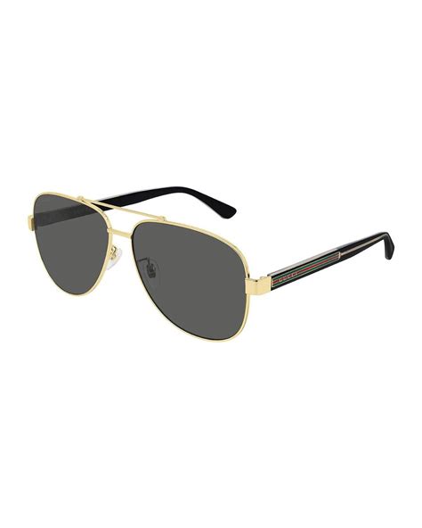 gucci men's sunglasses black and gold